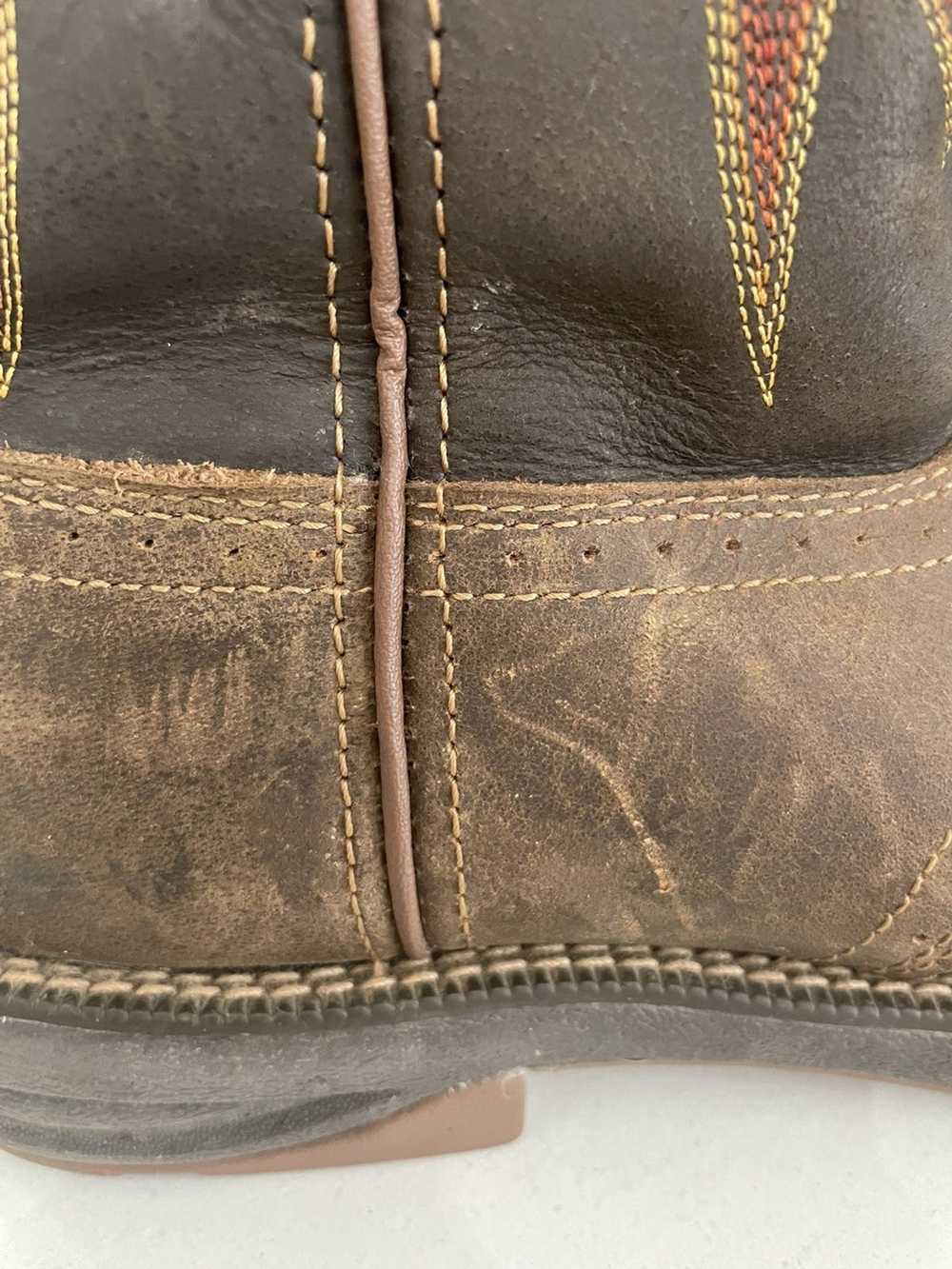 Cabelas cabelas cowboy boots brown and red stitch… - image 7