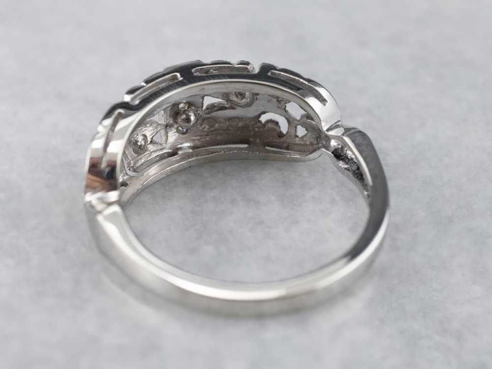 Retro Era Botanical Diamond Ring - image 5