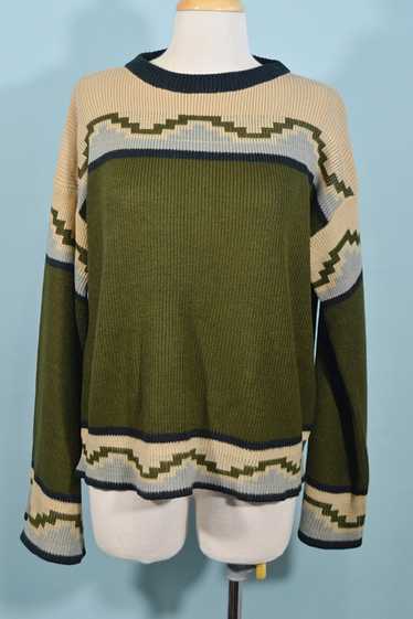Vintage 60s/70s Southwestern Tunic Sweater, Aztec 