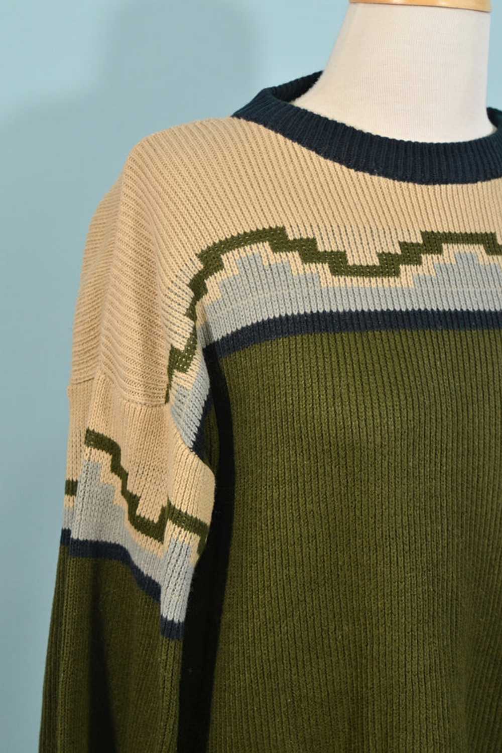Vintage 60s/70s Southwestern Tunic Sweater, Aztec… - image 2