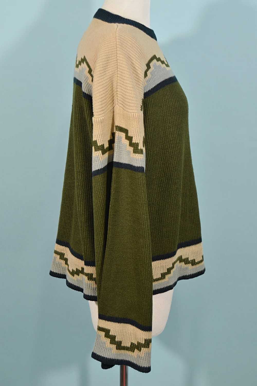 Vintage 60s/70s Southwestern Tunic Sweater, Aztec… - image 6