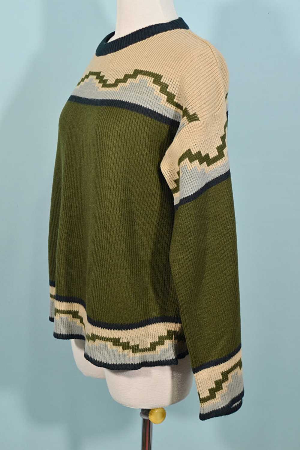 Vintage 60s/70s Southwestern Tunic Sweater, Aztec… - image 7