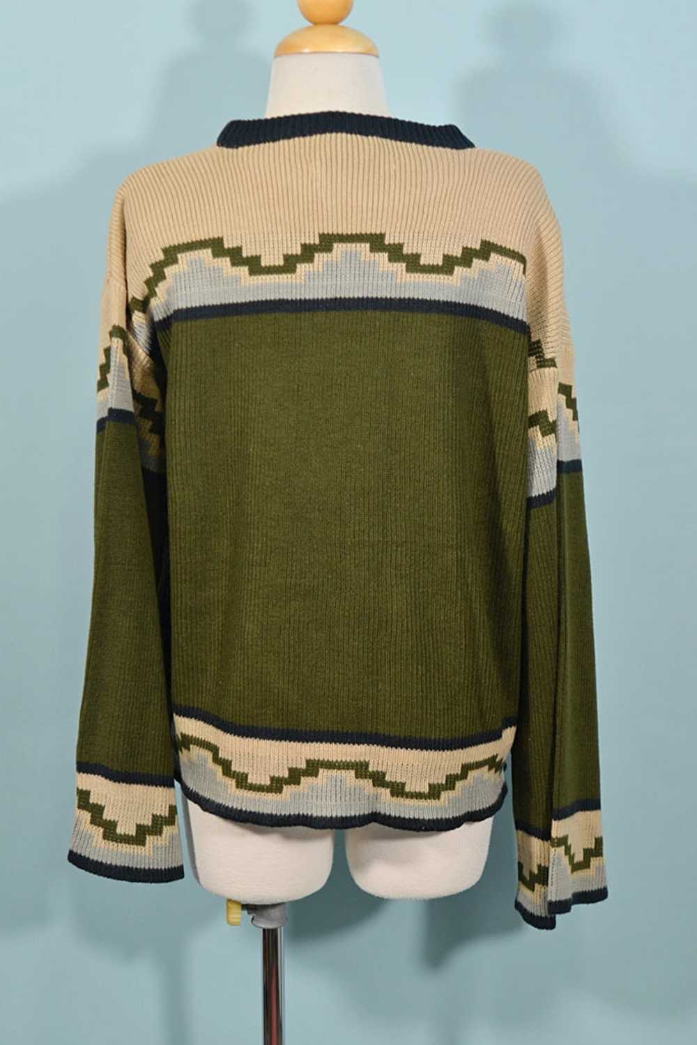 Vintage 60s/70s Southwestern Tunic Sweater, Aztec… - image 8