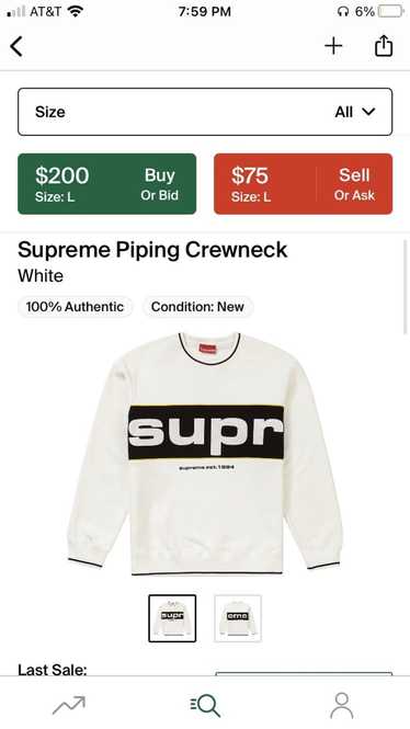 Supreme Supreme Piping Crewneck - White