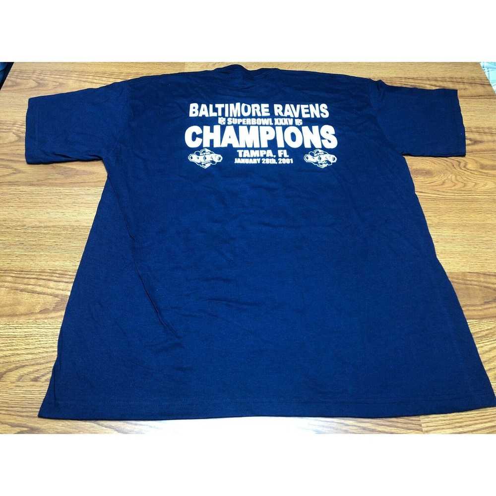 NEW YORK GIANTS BALTIMORE RAVENS SUPER BOWL XXXV VINTAGE 2001 T-SHIRT -  Bucks County Baseball Co.