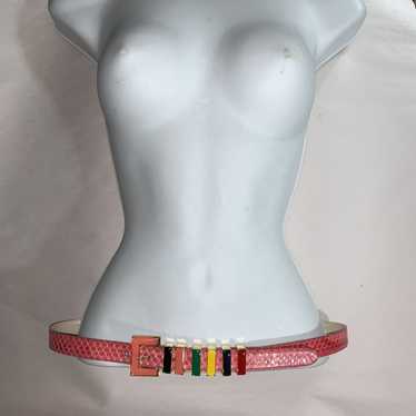 Valentino VALENTINO GARAVANI pink reptile belt en… - image 1