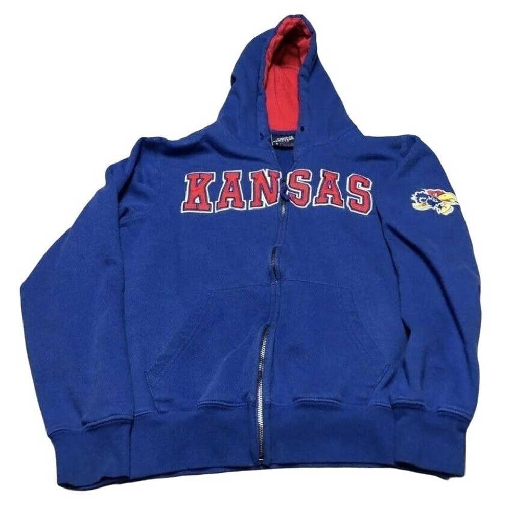 Ncaa Kansas Jay Hawks Zip Hoodie Small - image 1