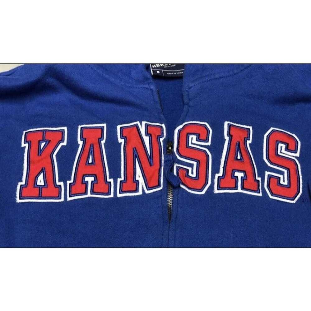 Ncaa Kansas Jay Hawks Zip Hoodie Small - image 3