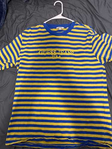 Guess Jeans x ASAP Rocky Green/Yellow Striped T Shirt Large