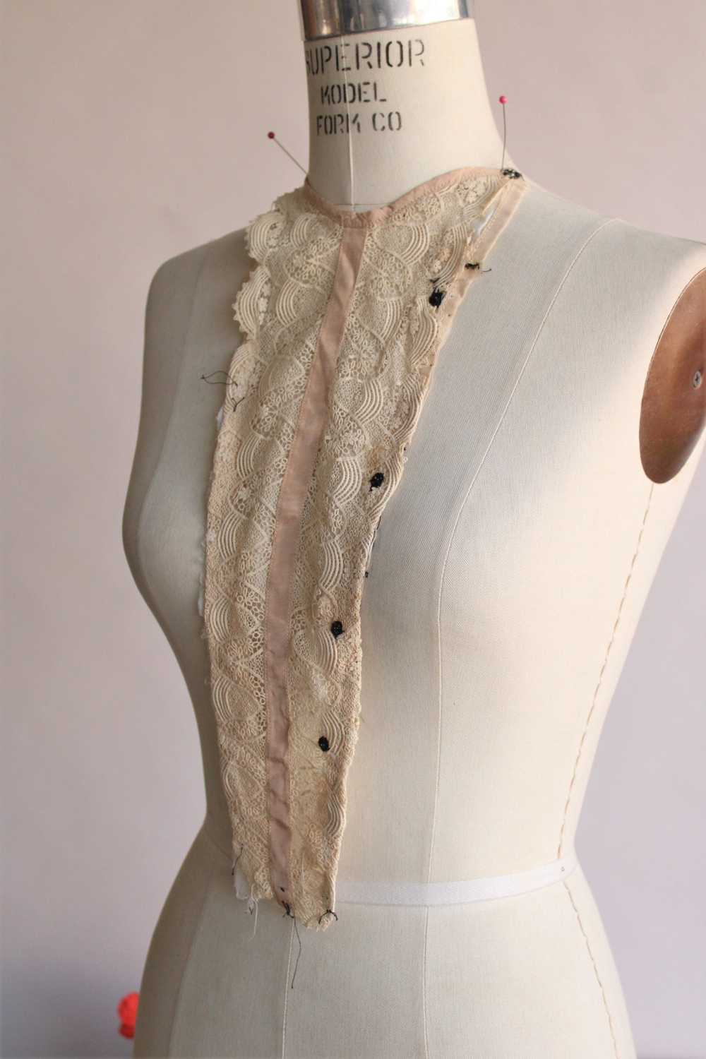 Antique 1900s Silk Lace Blouse Front - image 6