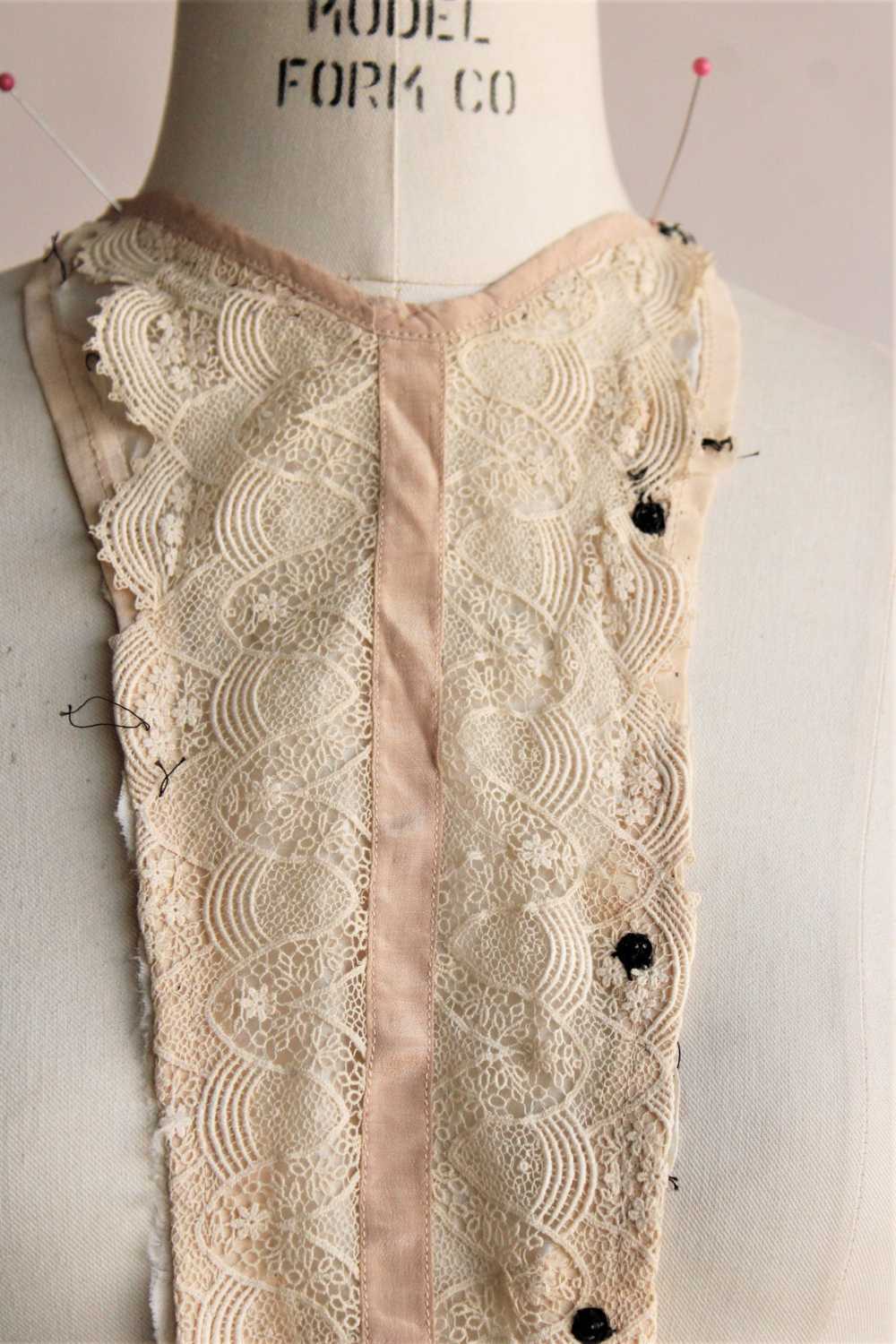 Antique 1900s Silk Lace Blouse Front - image 9