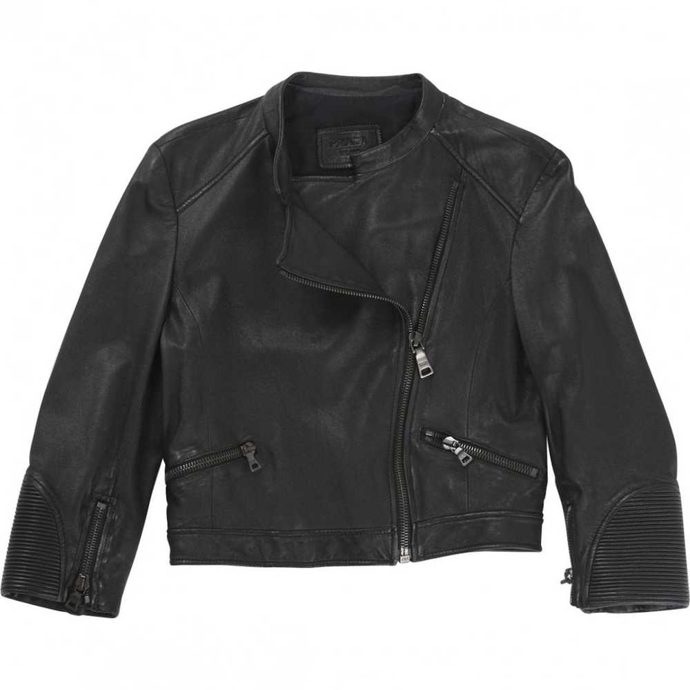 Prada Black Leather Biker jacket - image 1