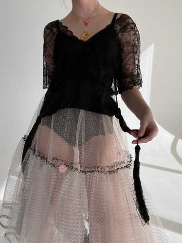 1920's Black Lace Top