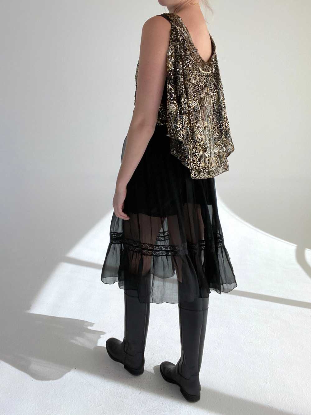 1920's Black and Gold Sequin Cape - image 8