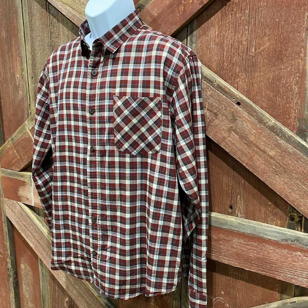 Rei REI Mens Button Down Dress Shirt Large Red Wh… - image 3