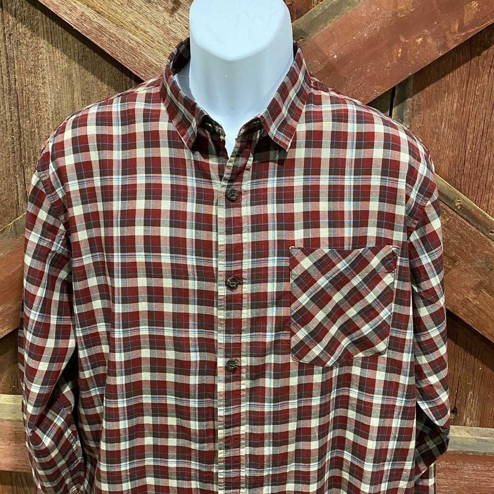 Rei REI Mens Button Down Dress Shirt Large Red Wh… - image 4