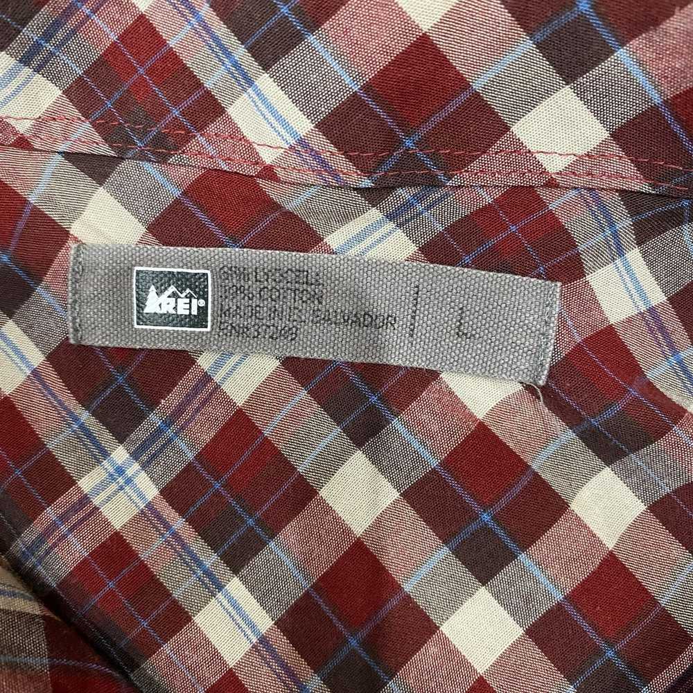 Rei REI Mens Button Down Dress Shirt Large Red Wh… - image 9