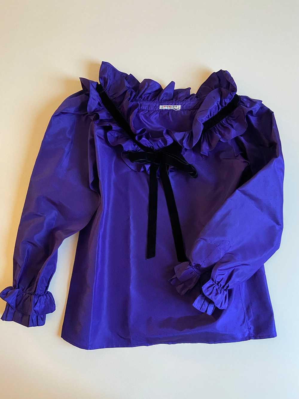 1970s Yves Saint Laurent purple silk taffeta set - image 10