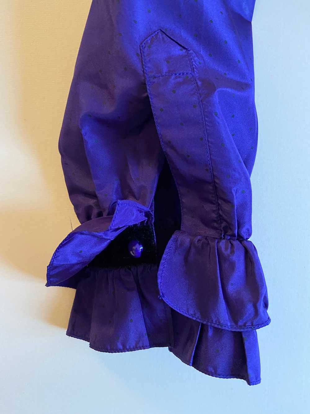 1970s Yves Saint Laurent purple silk taffeta set - image 9
