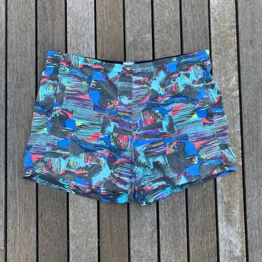 Vintage Nike Abstract Multicolor All Over Print Nylon Swim Shorts Size outlet Large