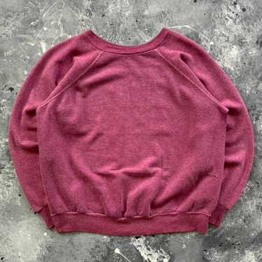 Vintage 70s Blank Burgundy Raglan Sweatshirt - image 1