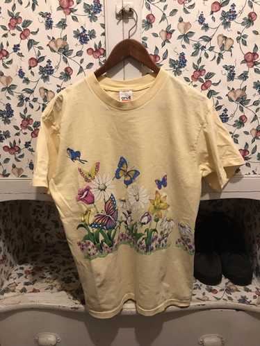 Anvil × Vintage Vintage 90s Floral T-shirt - image 1