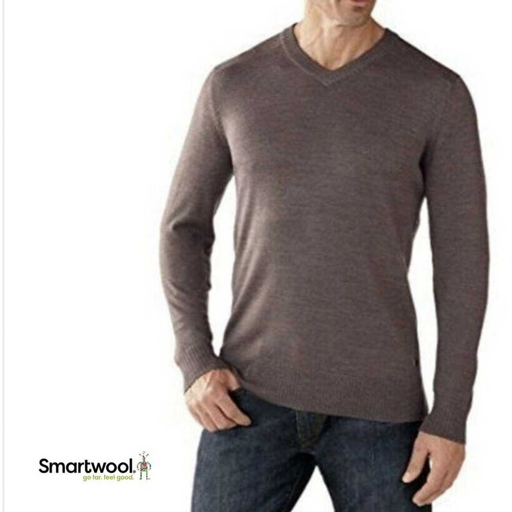 Smart Wool SMARTWOOL Brown Kiva Ridge V-Neck Meri… - image 1
