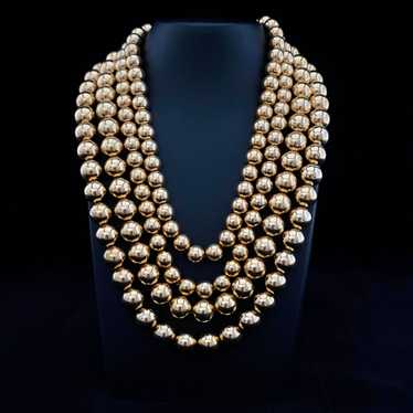 1950s Kramer 4-Strand Bead Necklace