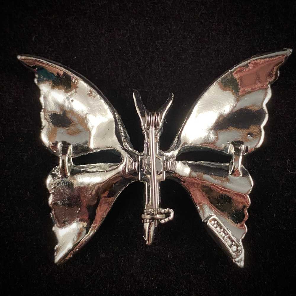 1960s Gerry's Butterfly & Rhinestone Brooch - image 2