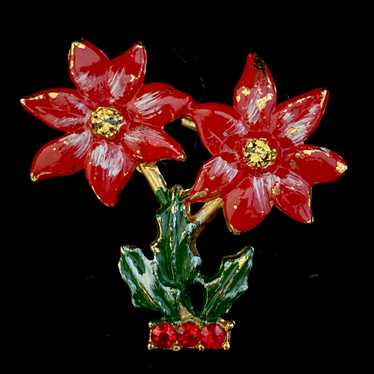 1960s BJ (Beatrix Jewelry) Poinsettia Brooch