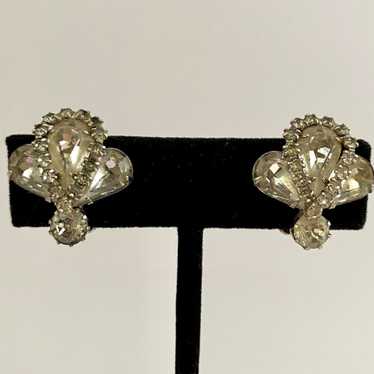 Late 50s/ Early 60s Weiss Rhinestone Earrings - image 1