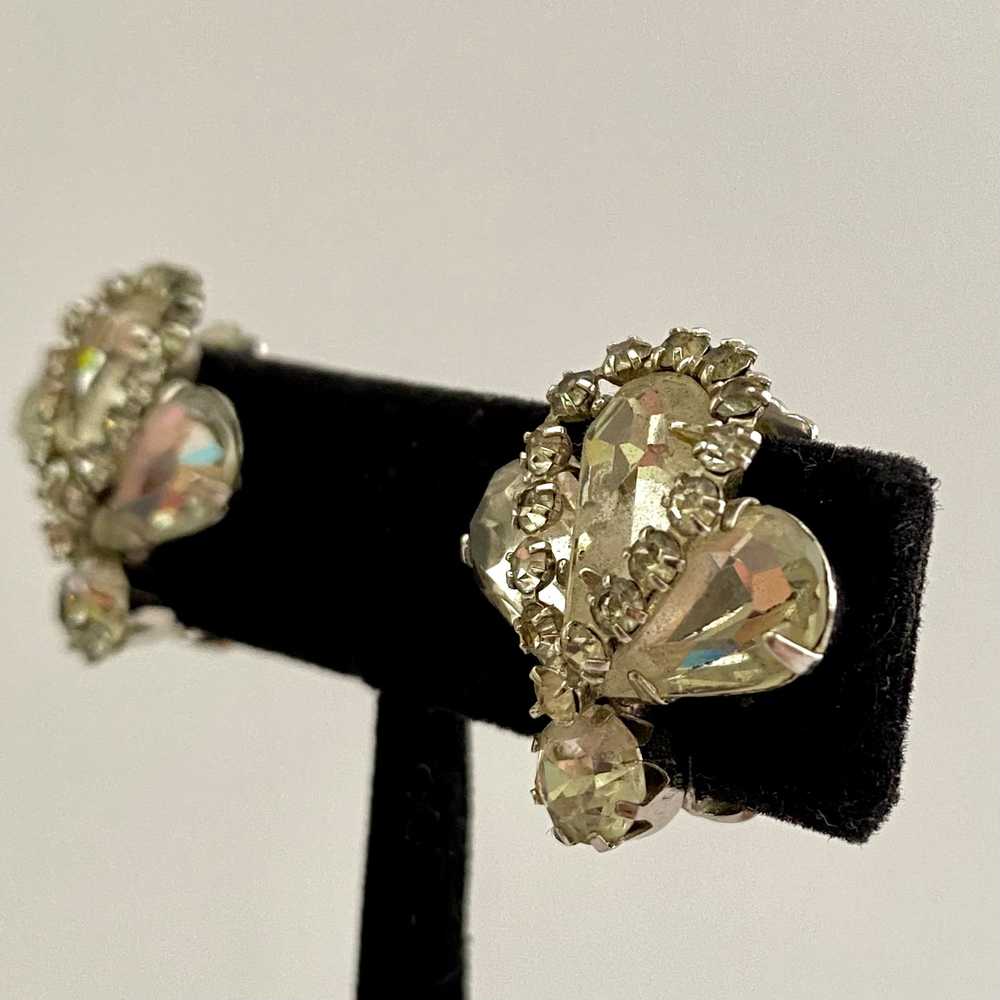 Late 50s/ Early 60s Weiss Rhinestone Earrings - image 2