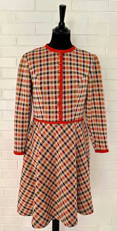 Late 60s/ Early 70s Bayberry Plaid Dress - image 1