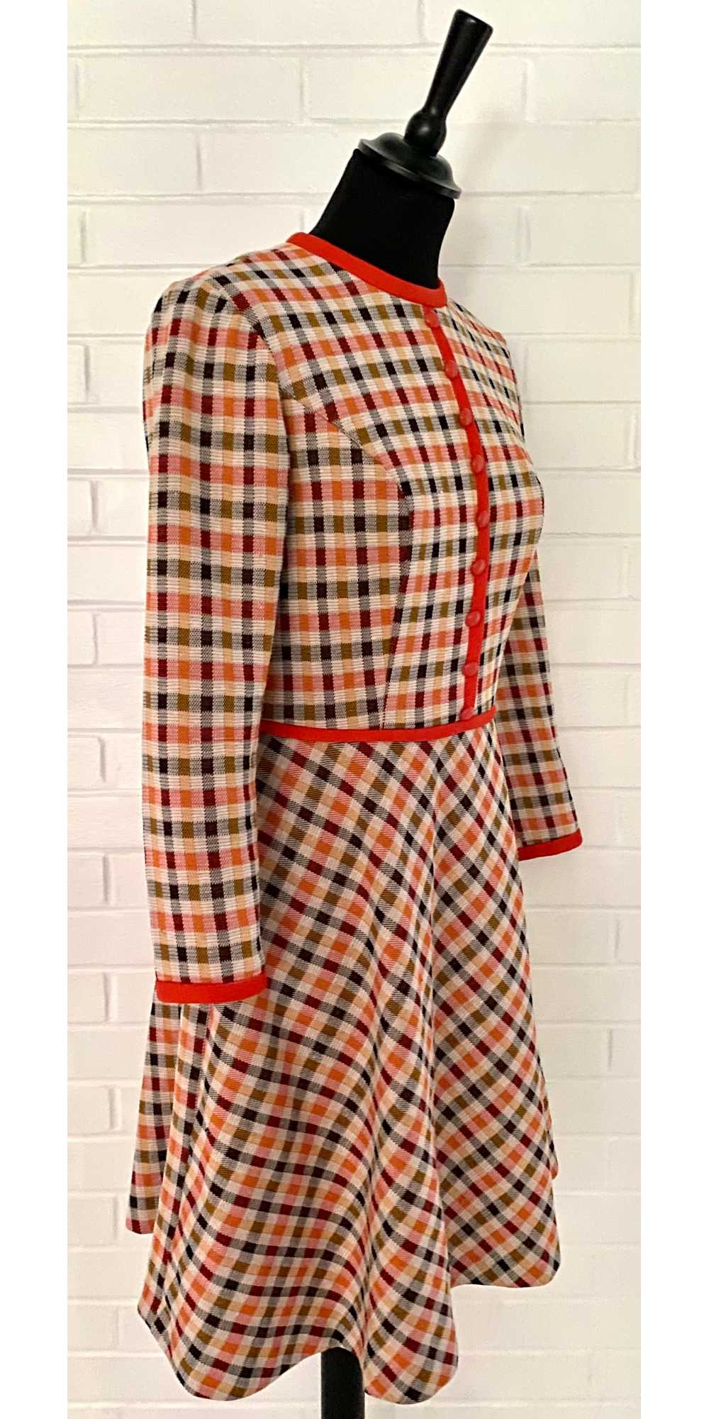Late 60s/ Early 70s Bayberry Plaid Dress - image 5