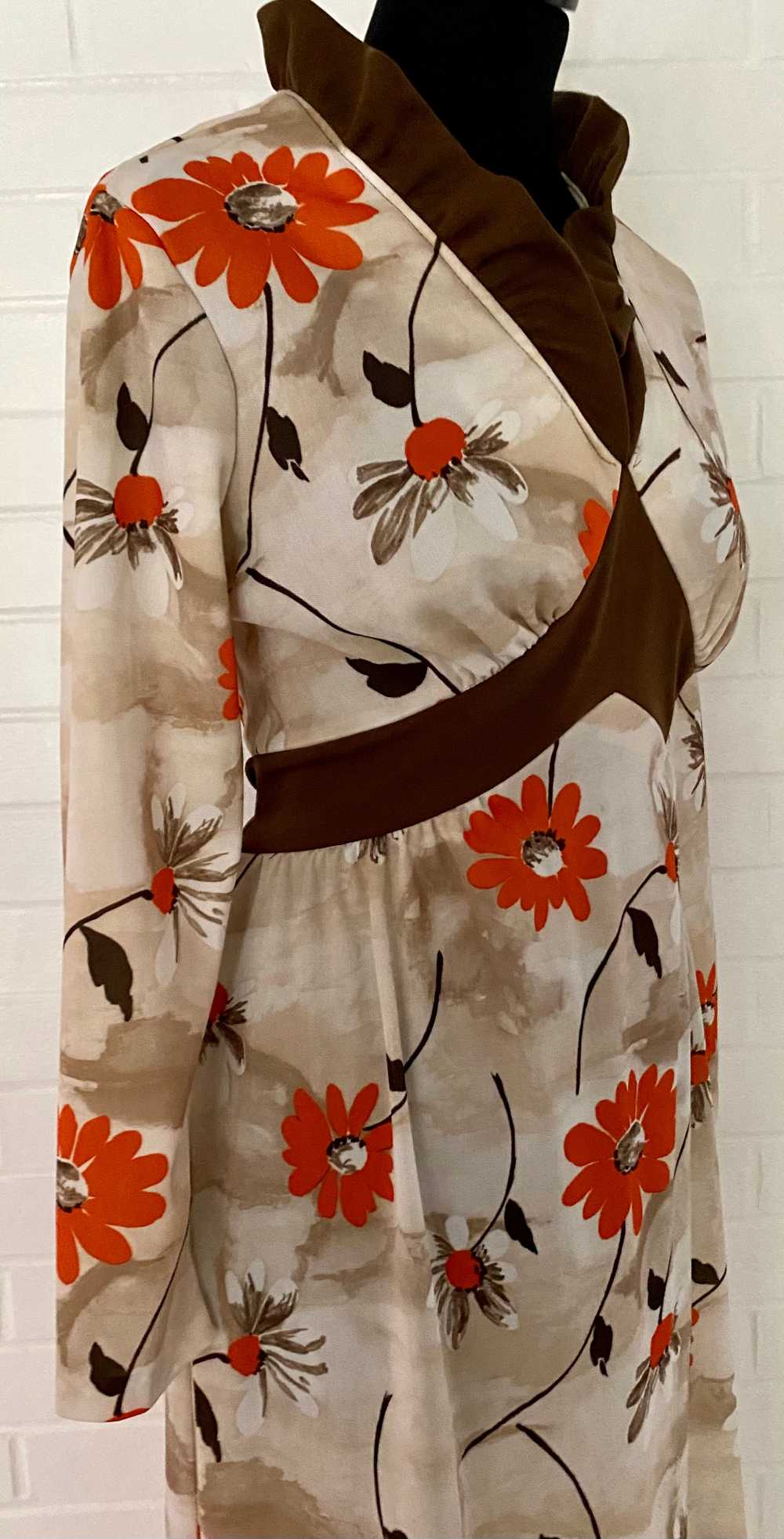 Late 60s/ Early 70s Flowered Maxi Dress - image 2