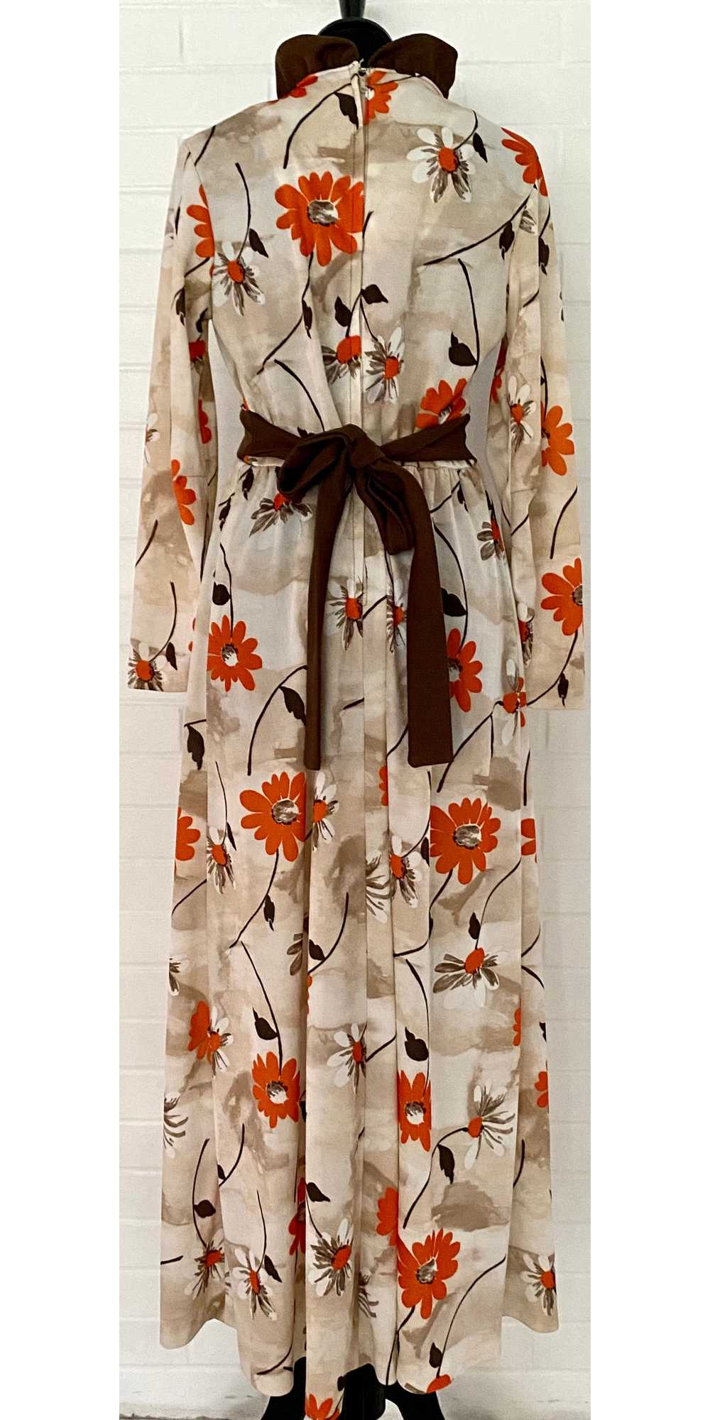 Late 60s/ Early 70s Flowered Maxi Dress - image 5