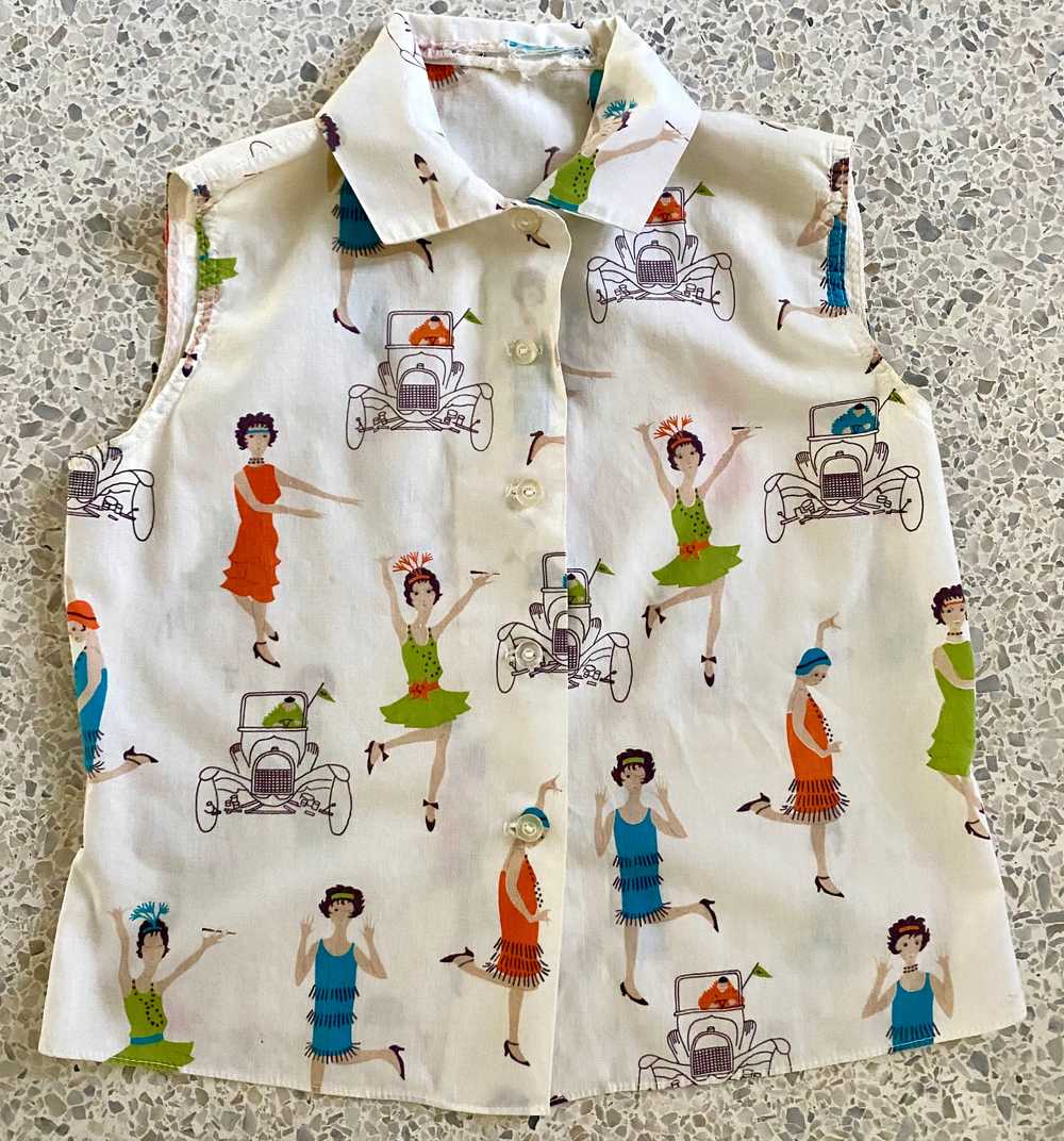 1950s Button Front Sleeveless Blouse - image 2