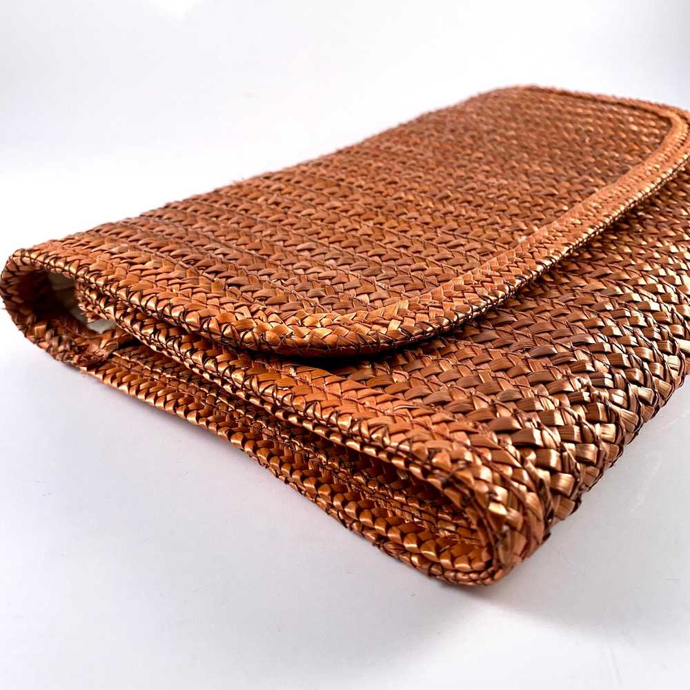 1970s Made In Hong Kong Woven Straw Clutch - image 3