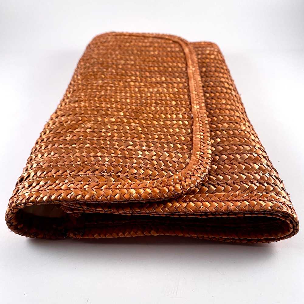 1970s Made In Hong Kong Woven Straw Clutch - image 5