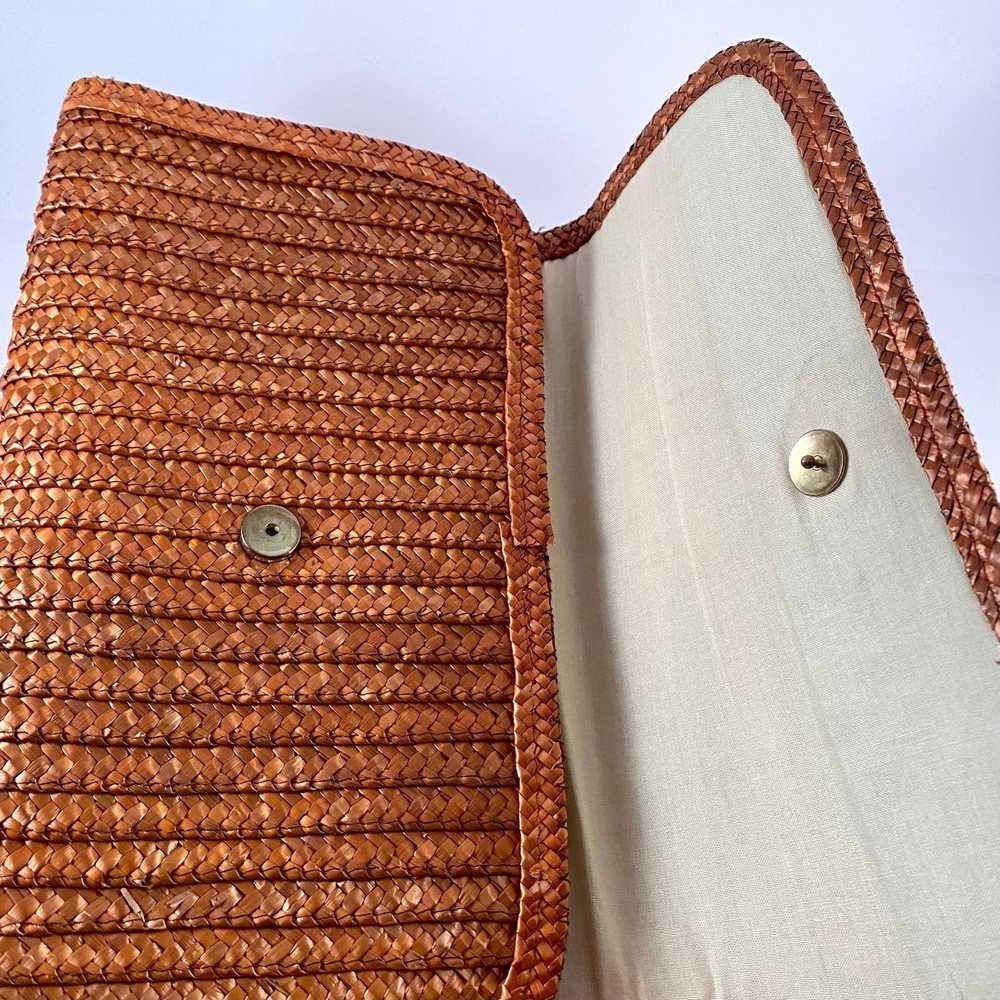1970s Made In Hong Kong Woven Straw Clutch - image 6