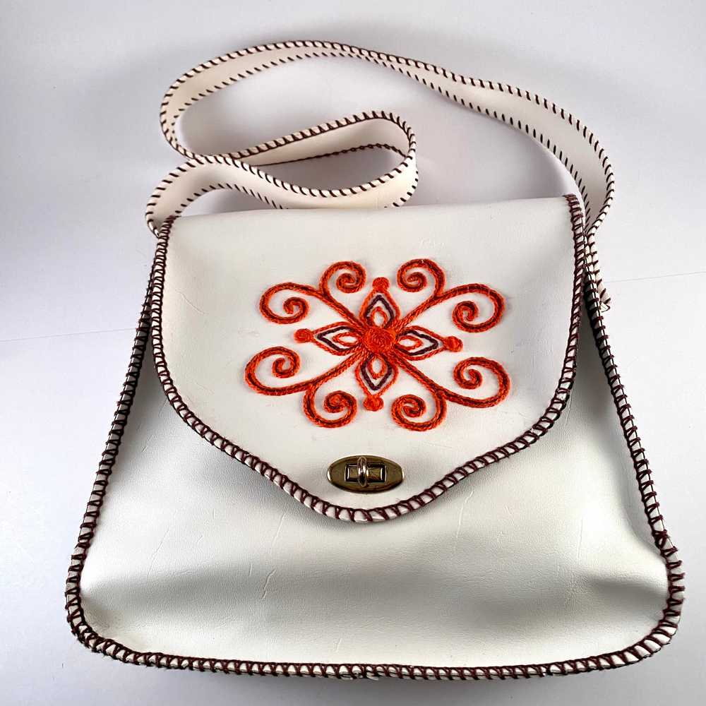 Late 60s/ Early 70s Embroidery Embellished Handbag - image 2