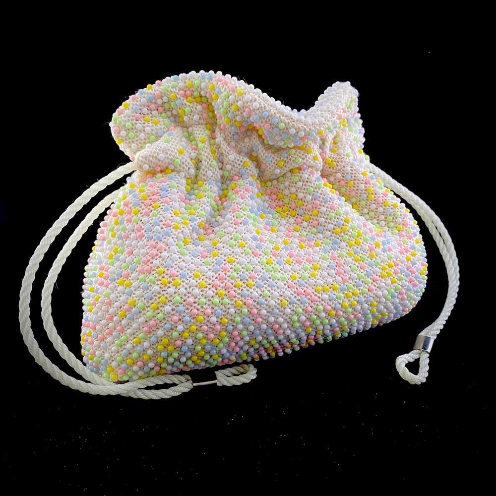 Late 50s/ Early 60s Beaded Reversible Drawstring … - image 1