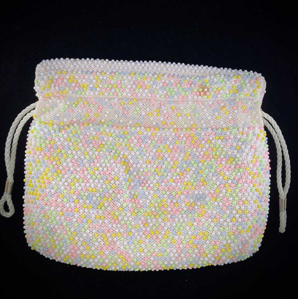 Late 50s/ Early 60s Beaded Reversible Drawstring … - image 3