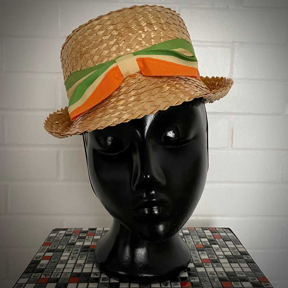 Late 60s/ Early 70's Straw Boater Hat - image 2
