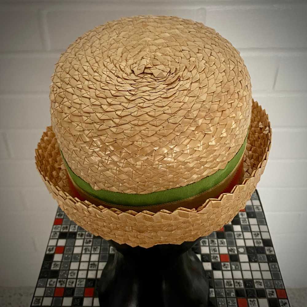 Late 60s/ Early 70's Straw Boater Hat - image 6