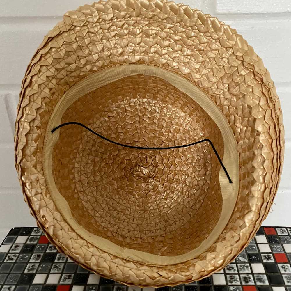 Late 60s/ Early 70's Straw Boater Hat - image 7