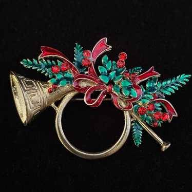 2007 Holiday French Horn Brooch - image 1