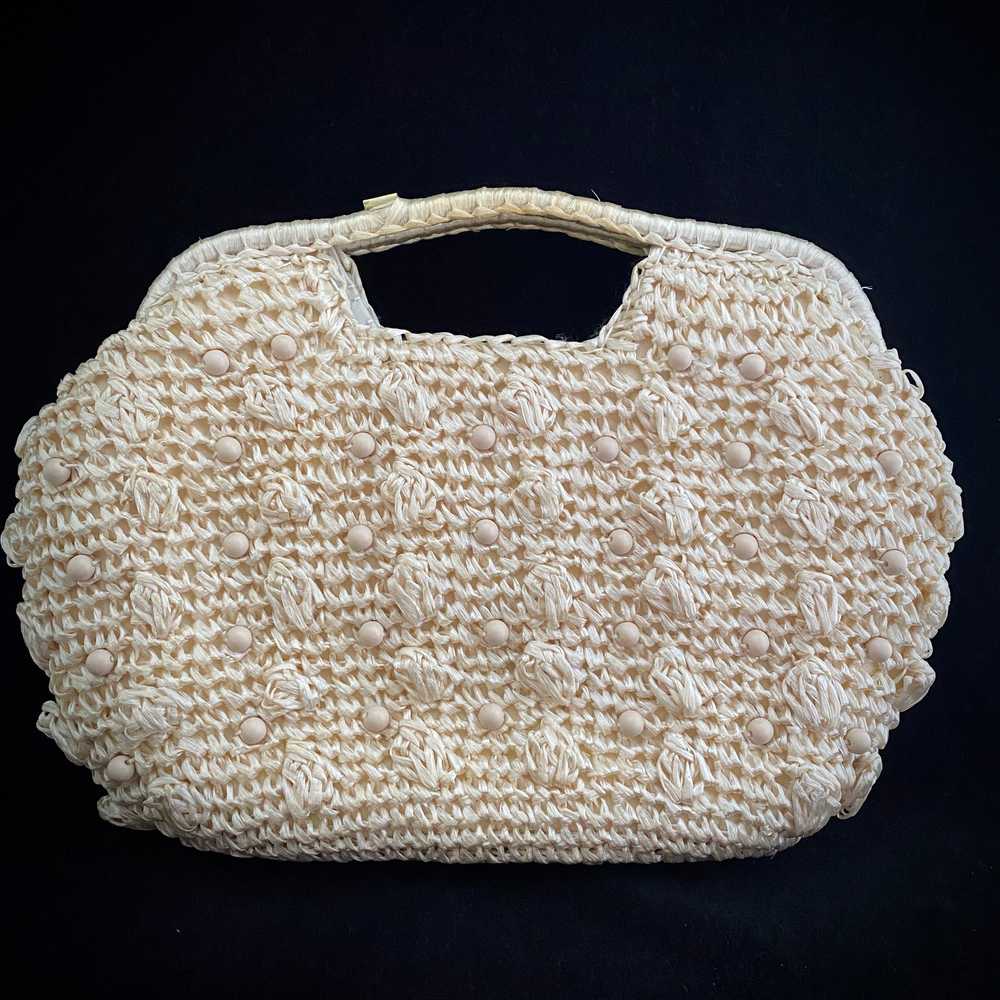 Late 60s/ Early 70s Made In Japan Raffia & Bead B… - image 2