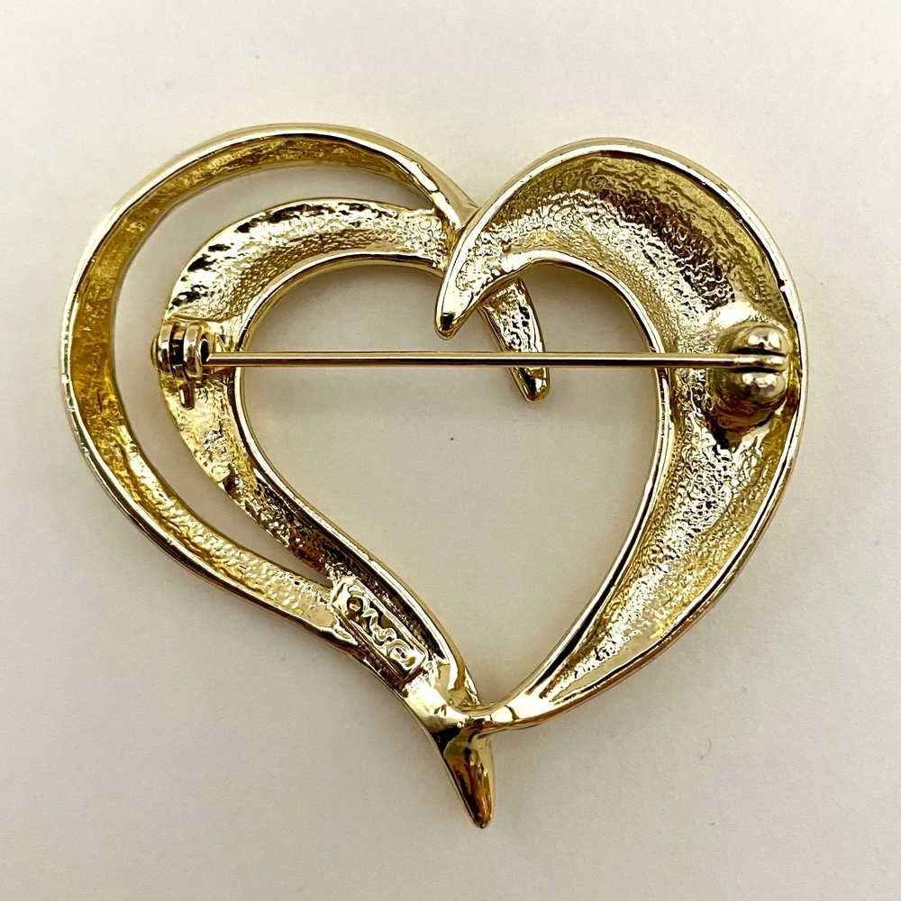 1980s AJC (American Jewelry Company) Heart Brooch - image 2