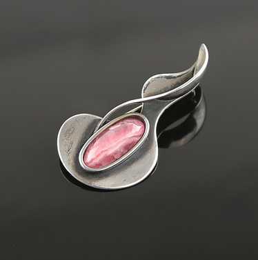 Maxwell Chayat Modernist Sterling and Rhodocrosite